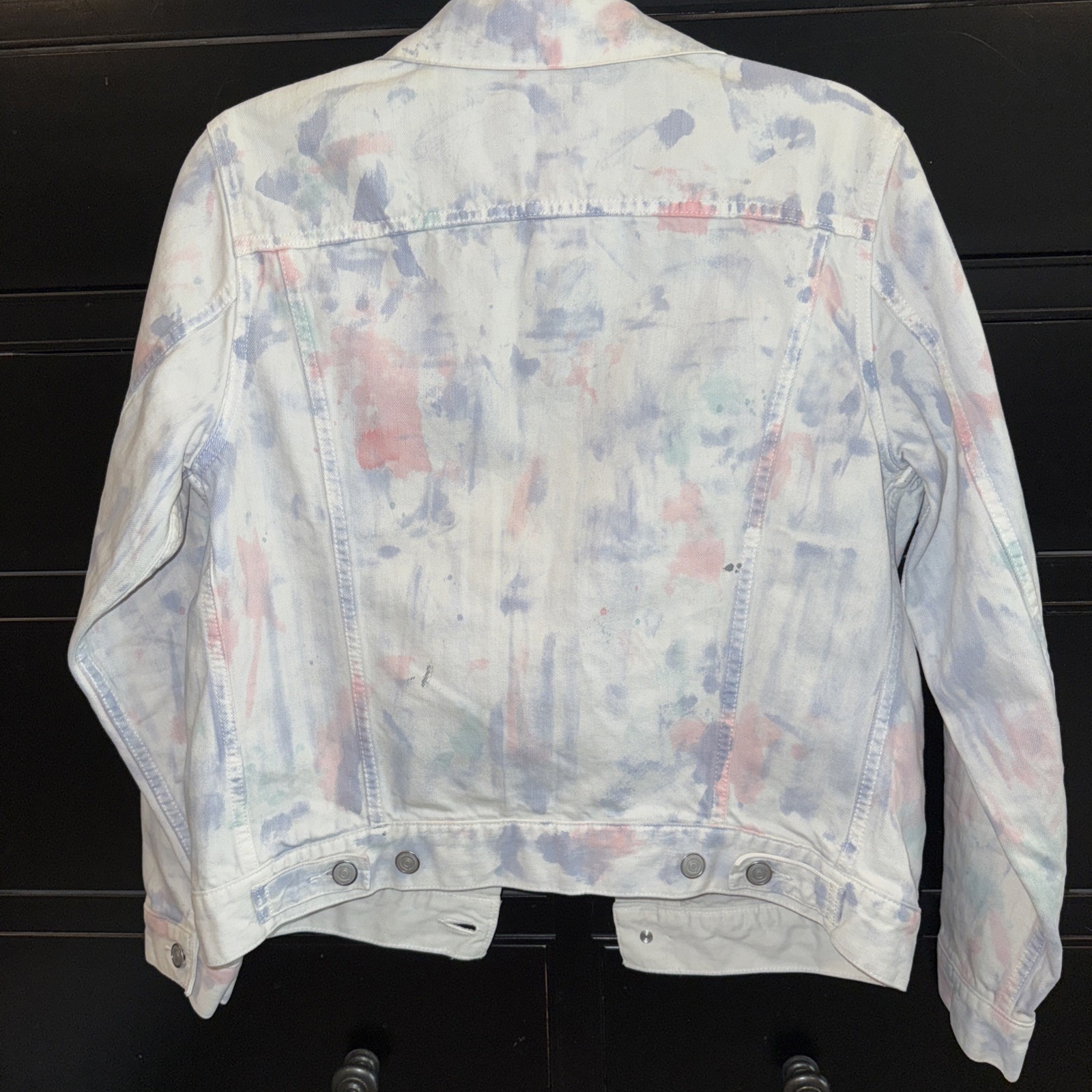 John Elliot Rodeo Denim Jacket Light Pastels Small Splatter Design Nwt Push Pop — image 6 of 8